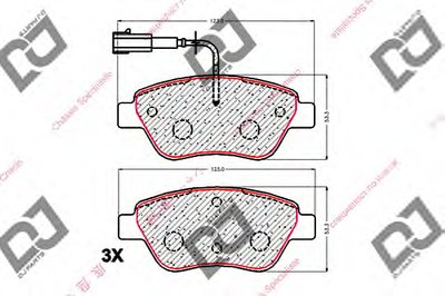 Комплект тормозных колодок, дисковый тормоз DJ PARTS купить