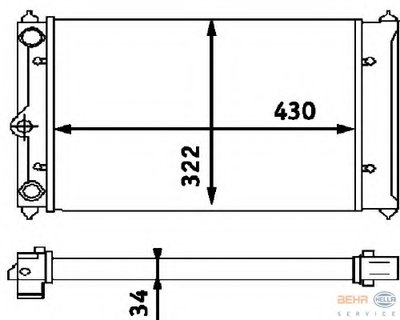 Радиатор, охлаждение двигателя BEHR HELLA SERVICE HELLA купить