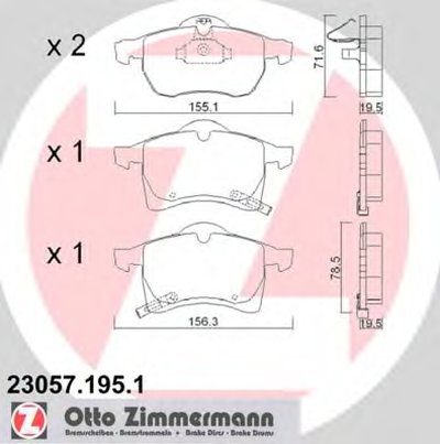 Комплект тормозных колодок, дисковый тормоз ZIMMERMANN купить