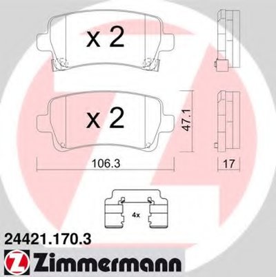 Комплект тормозных колодок, дисковый тормоз ZIMMERMANN купить