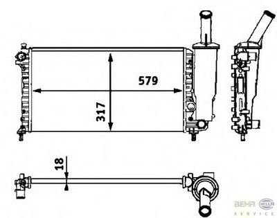 Радиатор, охлаждение двигателя BEHR HELLA SERVICE купить