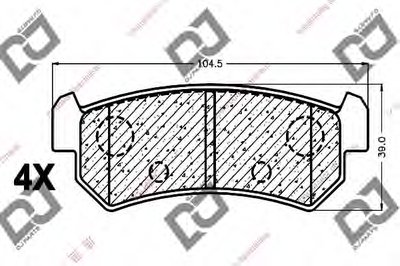 Комплект тормозных колодок, дисковый тормоз DJ PARTS купить