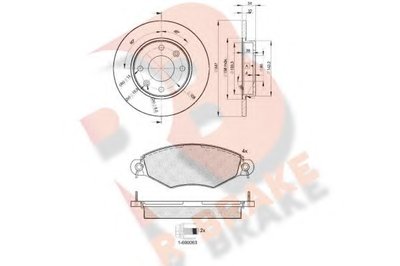 Комплект тормозов, дисковый тормозной механизм R BRAKE купить