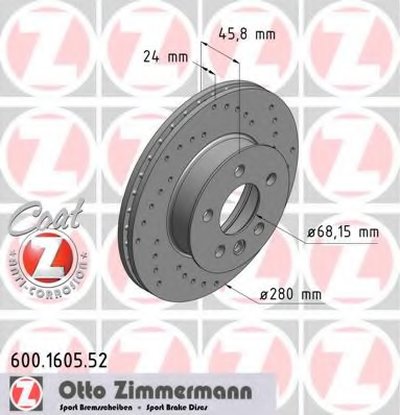 Тормозной диск SPORT BRAKE DISC COAT Z ZIMMERMANN купить