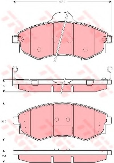 Колодки тормозные дисковые передние Hyundai Sonata (NF) 2.4I 04.11-/Kia Magentis II 05.10- (GDB3256) TRW