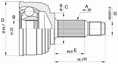 Шарнирный комплект, приводной вал SPIN OPEN PARTS купить