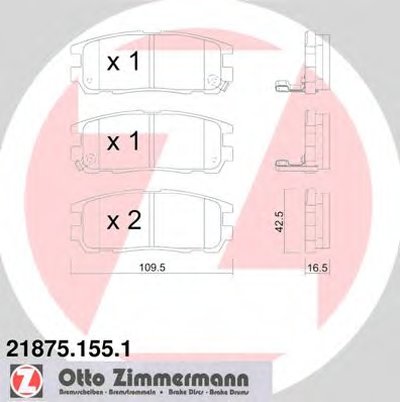 Комплект тормозных колодок, дисковый тормоз ZIMMERMANN купить