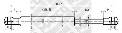 Газовая пружина, крышка багажник MAPCO купить