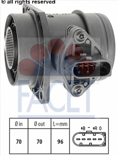 Расходомер воздуха (5 конт.) VW T4/ LT II 1.9D/2.5D 95-06 (L