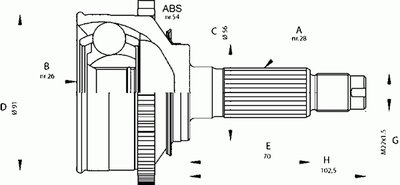 Шарнирный комплект, приводной вал SPIN OPEN PARTS купить