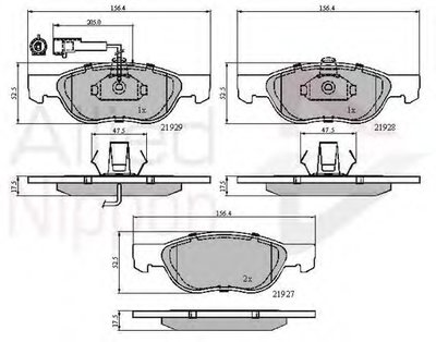 Комплект тормозных колодок, дисковый тормоз ANL Braking COMLINE купить