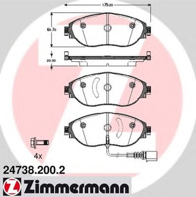 Комплект тормозных колодок, дисковый тормоз ZIMMERMANN купить