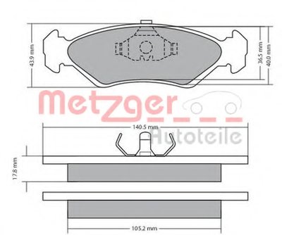 Комплект тормозных колодок, дисковый тормоз METZGER купить