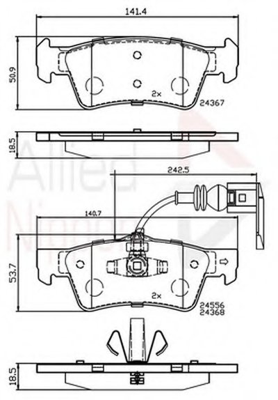 Комплект тормозных колодок, дисковый тормоз ANL Braking COMLINE купить