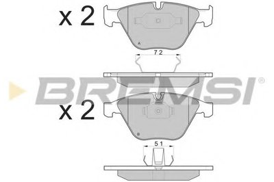 Колодки тормозные передние BMW 5(E60)/7(E65) 02-10 (ATE) (15