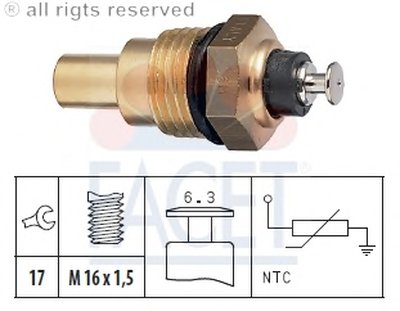 Датчик, температура охлаждающей жидкости; Датчик, температура охлаждающей жидкости; Датчик, температура охлаждающей жидкости FACET купить