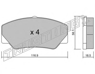 Комплект тормозных колодок, дисковый тормоз TRUSTING купить