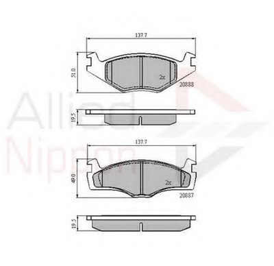 Комплект тормозных колодок, дисковый тормоз ANL Braking COMLINE купить