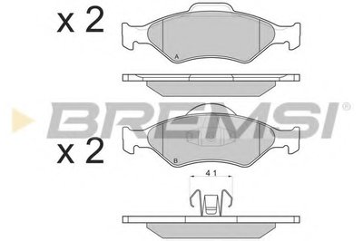 Колодки тормозные передние Ford Fiesta 95-03 (ATE) (54,5x151