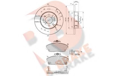 Комплект тормозов, дисковый тормозной механизм R BRAKE купить