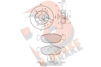 Комплект тормозов, дисковый тормозной механизм R BRAKE купить