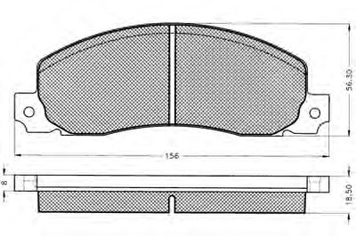 Тормозные колодки передние (18.5mm) OPEL ARENA; RENAULT 30, TRAFIC 75-01