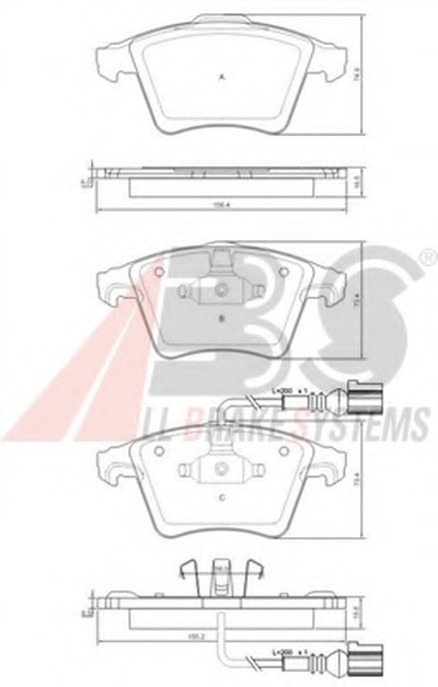 Колодка торм. диск. VW T5 16