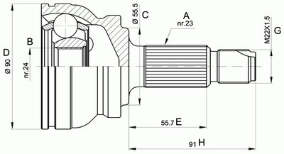 Шарнирный комплект, приводной вал SPIN OPEN PARTS купить