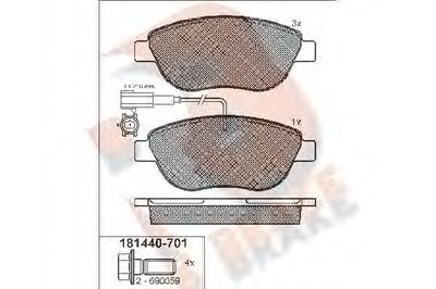 Комплект тормозных колодок, дисковый тормоз R BRAKE купить