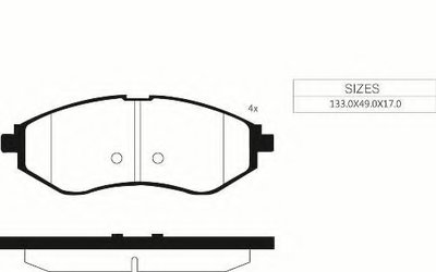 Комплект тормозных колодок, дисковый тормоз Front brake pads for DAEWOO/CHEVROLET GOODWILL купить