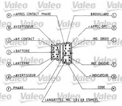 Выключатель на колонке рулевого управления VALEO купить