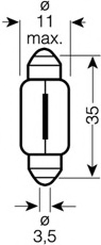 Автолампа Osram (10W 12V SV8,5 11x35)