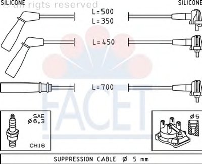 Комплект проводов зажигания FACET купить