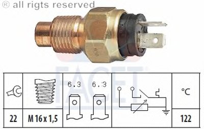 Датчик, температура охлаждающей жидкости FACET купить