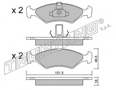 Комплект тормозных колодок, дисковый тормоз TRUSTING купить