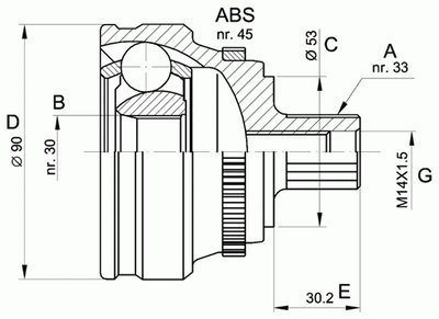 Шарнирный комплект, приводной вал SPIN OPEN PARTS купить