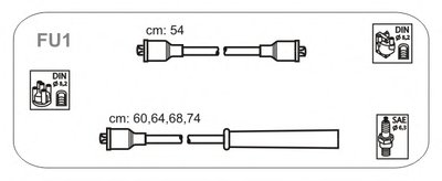 Комплет проводов высоковольтных Ford Escort 1,1.1,3.1,4-1,4i.1,6-1,6