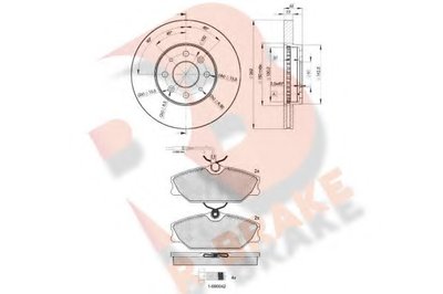 Комплект тормозов, дисковый тормозной механизм R BRAKE купить