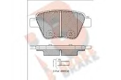 Комплект тормозных колодок, дисковый тормоз R BRAKE купить