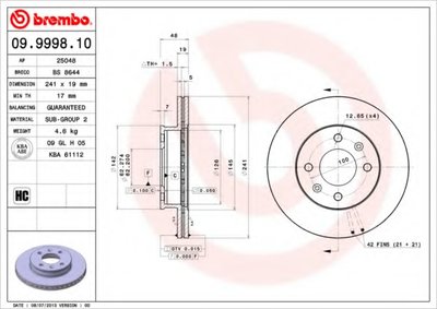 Тормозной диск BREMBO купить