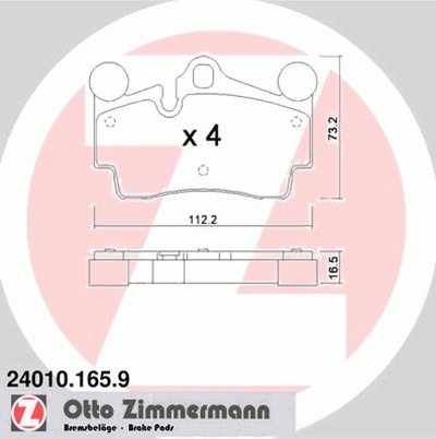 Комплект тормозных колодок, дисковый тормоз ZIMMERMANN купить