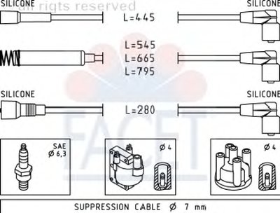 Комплект проводов зажигания FACET купить
