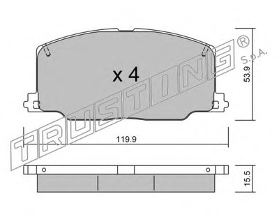 Комплект тормозных колодок, дисковый тормоз TRUSTING купить