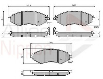 Комплект тормозных колодок, дисковый тормоз ANL Braking COMLINE купить