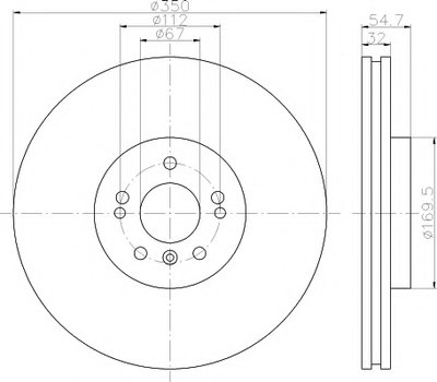 Тормозной диск PRO Carbonic Black HELLA PAGID купить