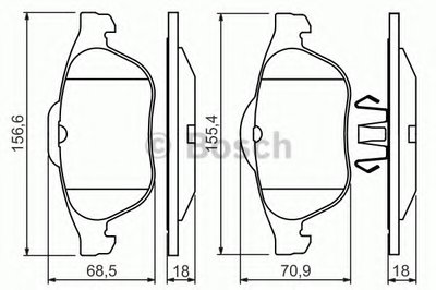 Комплект тормозных колодок, дисковый тормоз BOSCH купить