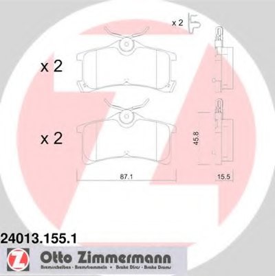 Комплект тормозных колодок, дисковый тормоз ZIMMERMANN купить