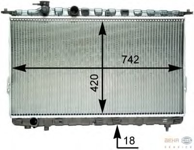 Радиатор, охлаждение двигателя BEHR HELLA SERVICE купить