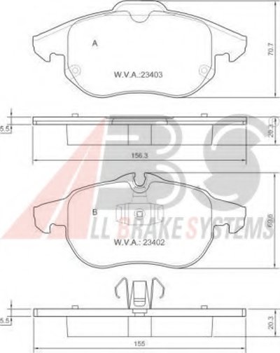 Колодка торм. диск. FIAT/OPEL/SAAB CROMA/VECTRA C/SIGNUM/9-3 передн. (пр-во ABS)