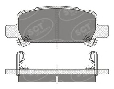 Комплект тормозных колодок, дисковый тормоз SCT Germany купить